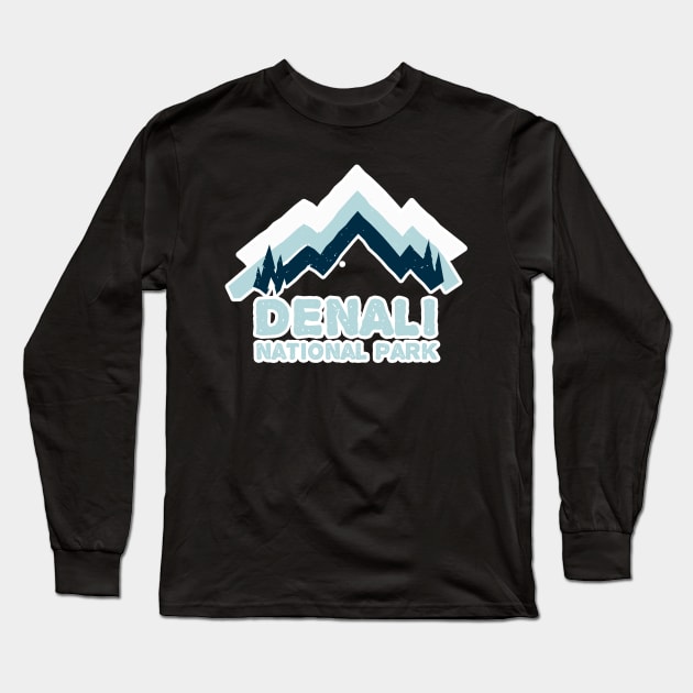 Denali National Park Stickers Long Sleeve T-Shirt by roamfree